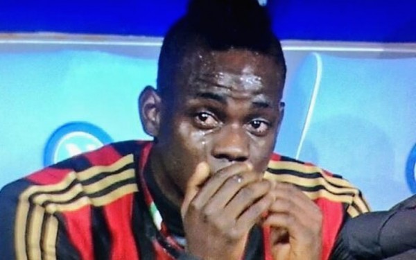 Mario Balotelli in lacrime