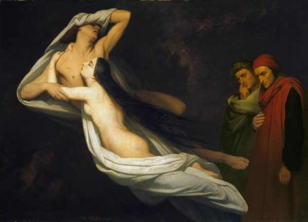 Virgilio e Dante all'Inferno con Paolo e Francesca