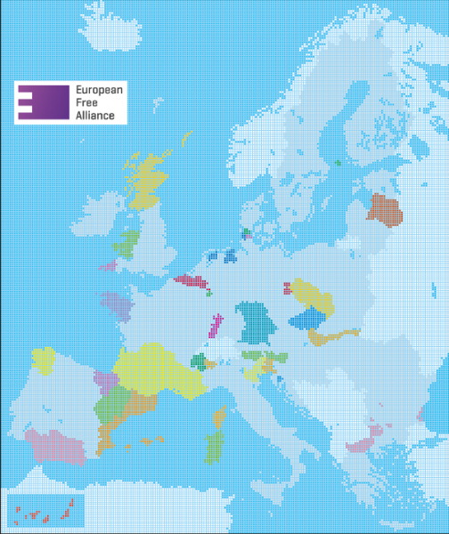Mappa EFA - Separatisti e autonomisti