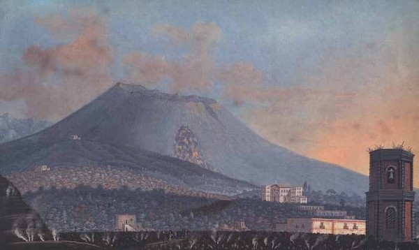 Cima del Vesuvio troncata dopo l'eruzione del 1794