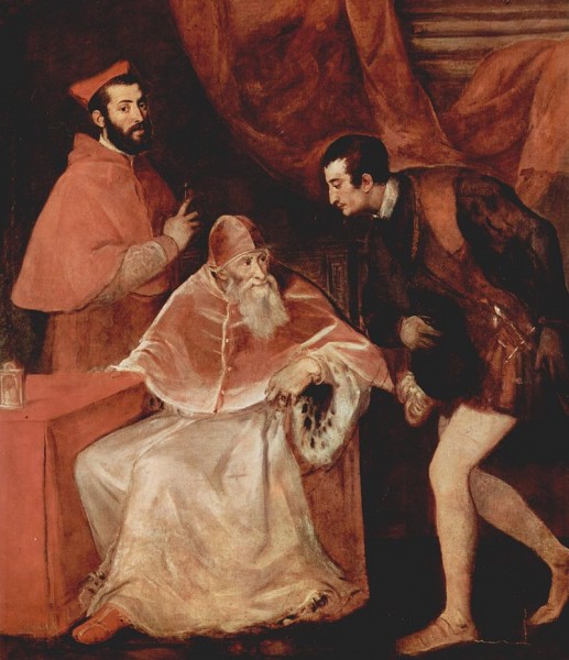 Ritratto di Paolo III con i nipoti Alessandro e Ottavio Farnese, Tiziano
