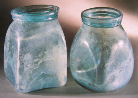 Vaso di vetro per conserve. 79 d.C. Deposito degli Scavi di Pompei