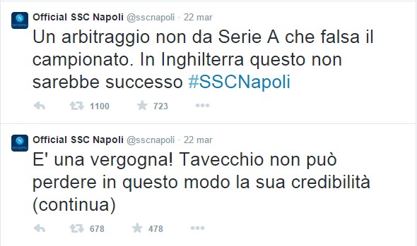 Tweet Napoli