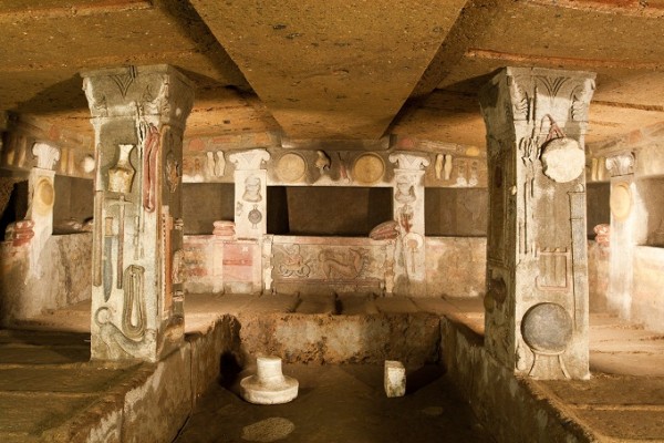 Interior of ancient tomb (etruscan necropolis)