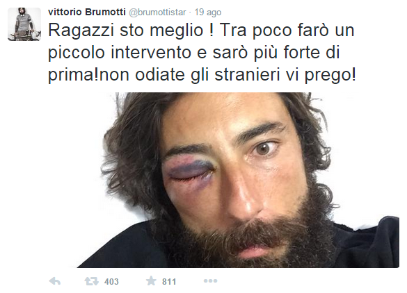 Vittorio Brumotti pestato operazione