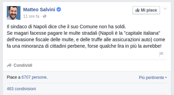 Matteo Salvini napoletani truffatori disonesti truffe