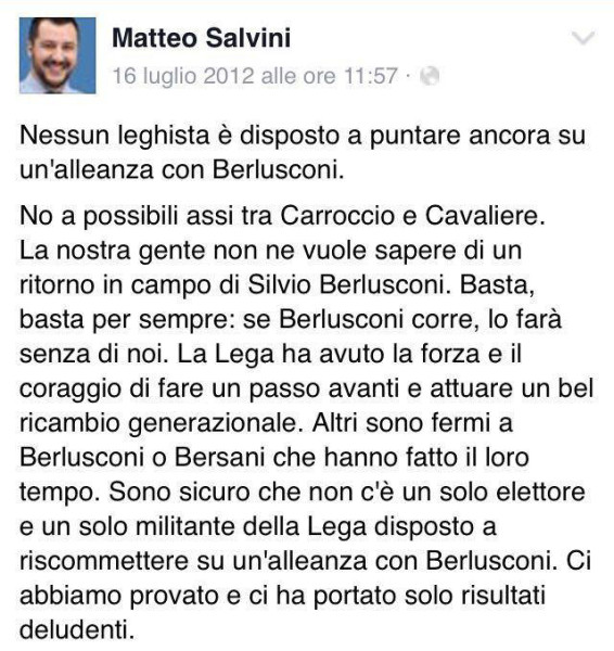 Salvini contro berlusconi