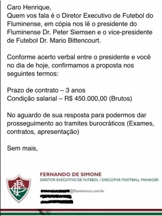 Lettera Fluminense Henrique