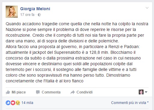 Giorgia Meloni Facebook