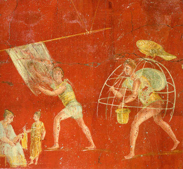 Dipinto murale della folleria di Veranius Hypsaeus, di Pompei, oggi nel Museo Archeologico Nazionale di Napoli.