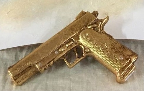 bomboniera pistola dorata