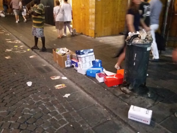 Rifiuti nel centro storico