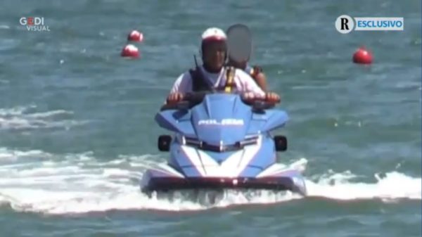 figlio di salvini moto acqua polizia