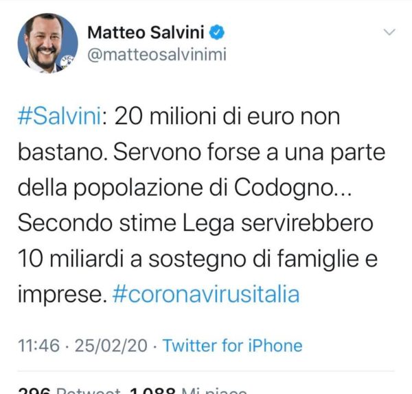 Tweet Salvini