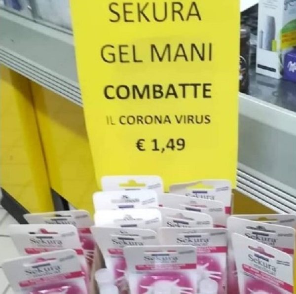 gel per mani combatte coronavirus