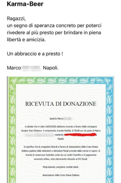 birra gratis coronavirus