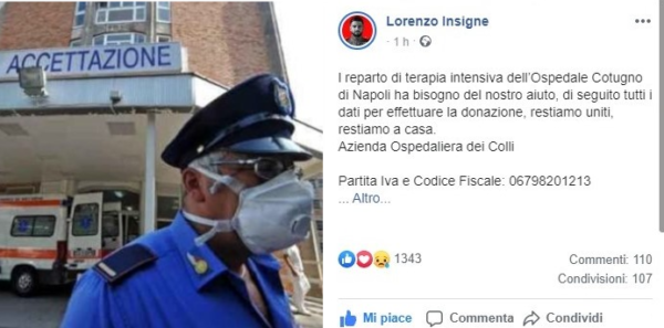 raccolta fondi cotugno insigne