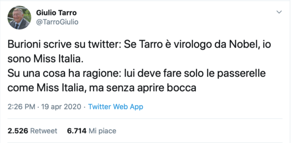tweet tarro burioni