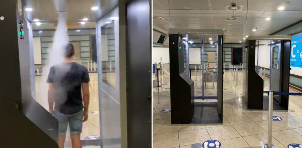 cabine sanificazione aeroporto napoli capodichino