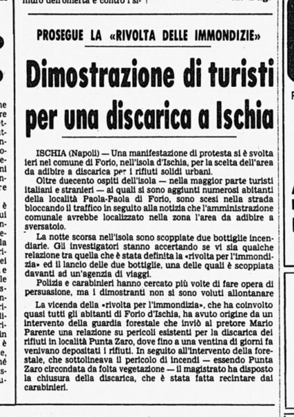 Discarica Zaro - Corriere della Sera, 28 luglio 1978