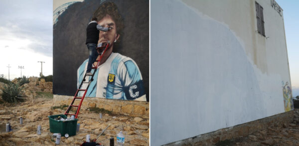 murale maradona giofoe sardegna