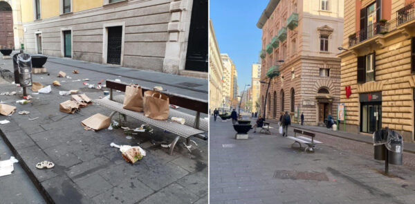 zona arancione napoli rifiuti strada