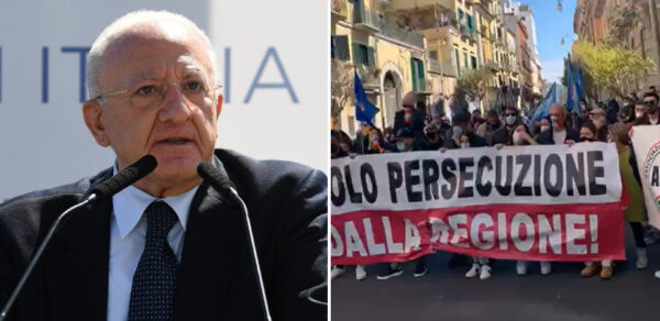 manifestazione salerno de luca covid