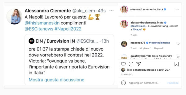 alessandra clemente eurovisione napoli