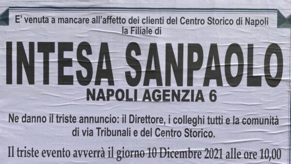 manifesto funebre Intesa Sanpaolo