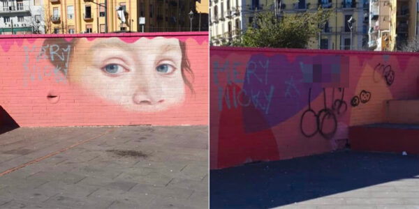 murale noemi vandalizzato