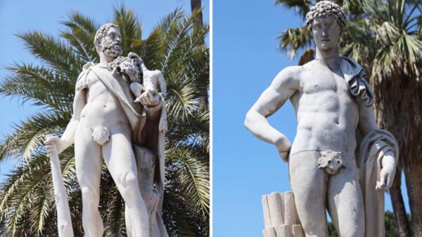 restaurate statue villa comunale