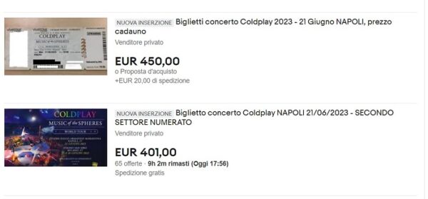 Coldplay biglietti