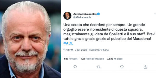 aurelio de laurentiis tweet napoli liverpool