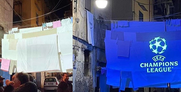 Partita sui panni stesi a Napoli