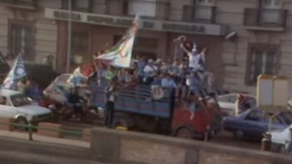 I festeggiamenti per il primo Scudetto del Napoli nel 1987