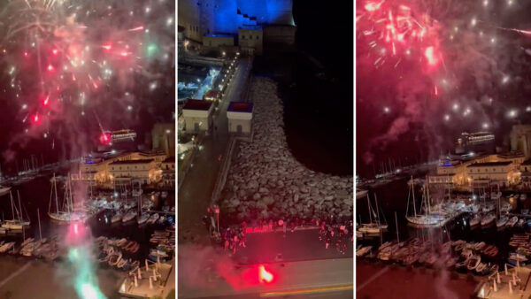 fuochi artificio ultras napoli hotel vesuvio milan