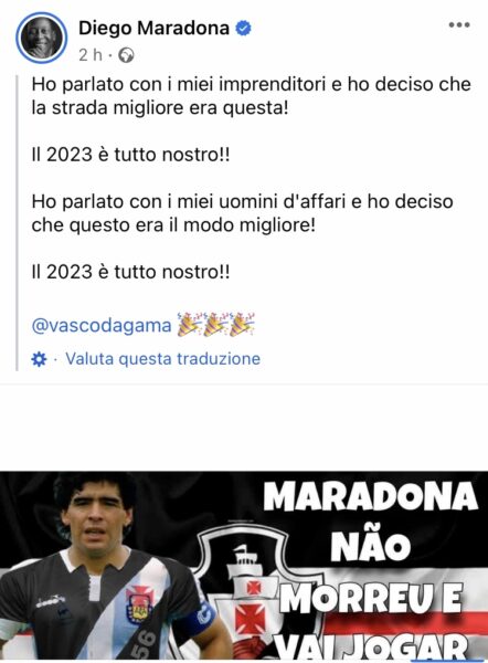 Un hacker entra nel profilo Facebook di Diego Armando Maradona Un hacker entra nel profilo Facebook di Diego Armando Maradona