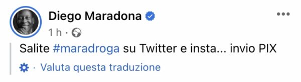 Un hacker entra nel profilo Facebook di Diego Armando Maradona Un hacker entra nel profilo Facebook di Diego Armando Maradona