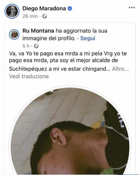 Un hacker entra nel profilo Facebook di Diego Armando Maradona Un hacker entra nel profilo Facebook di Diego Armando Maradona