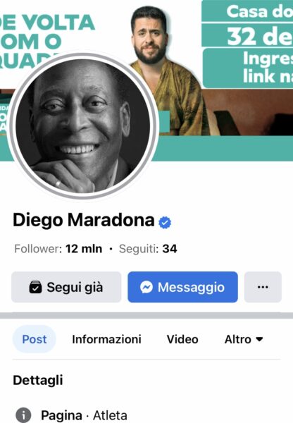 Un hacker entra nel profilo Facebook di Diego Armando Maradona Un hacker entra nel profilo Facebook di Diego Armando Maradona
