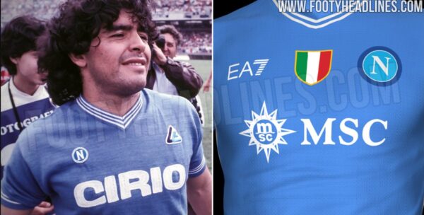 L'anteprima della prossima maglia del Napoli pubblicata da Footyheadlines.com