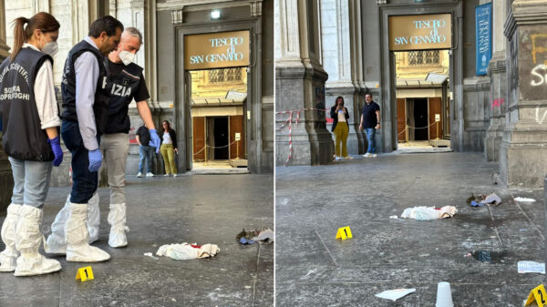 vigile colpito testa clochard napoli