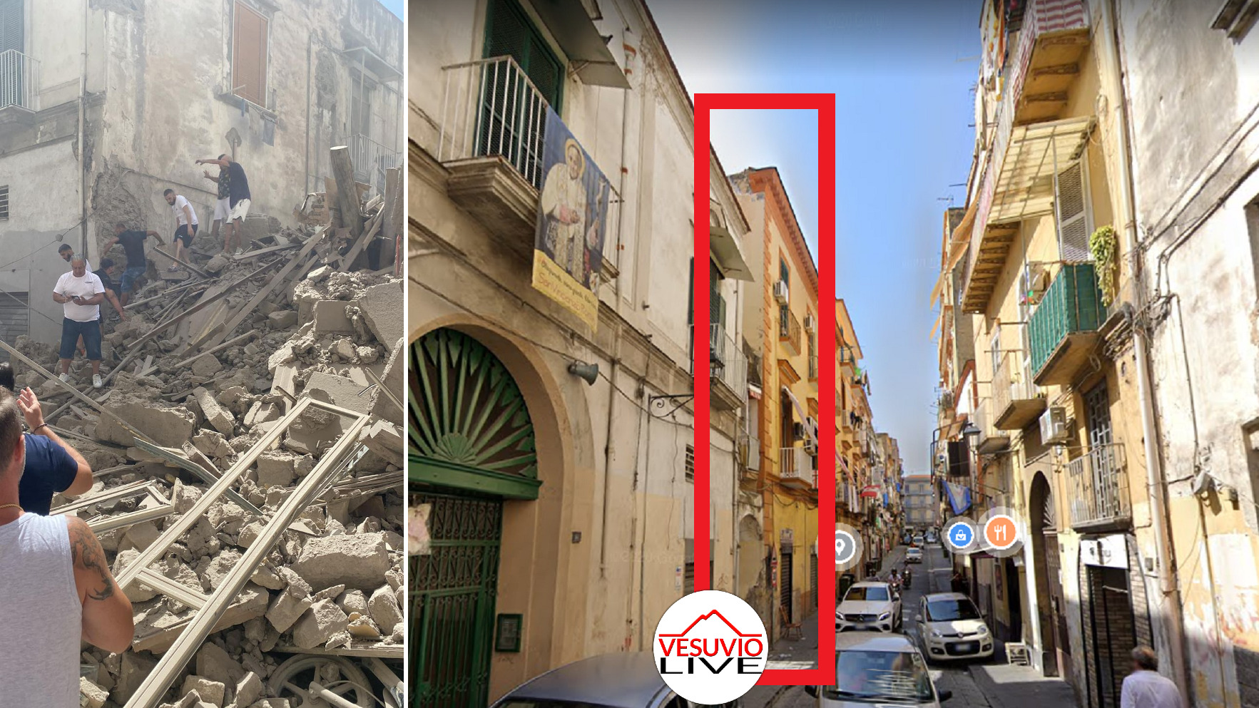 crollo palazzo torre del greco infiltrazione acqua