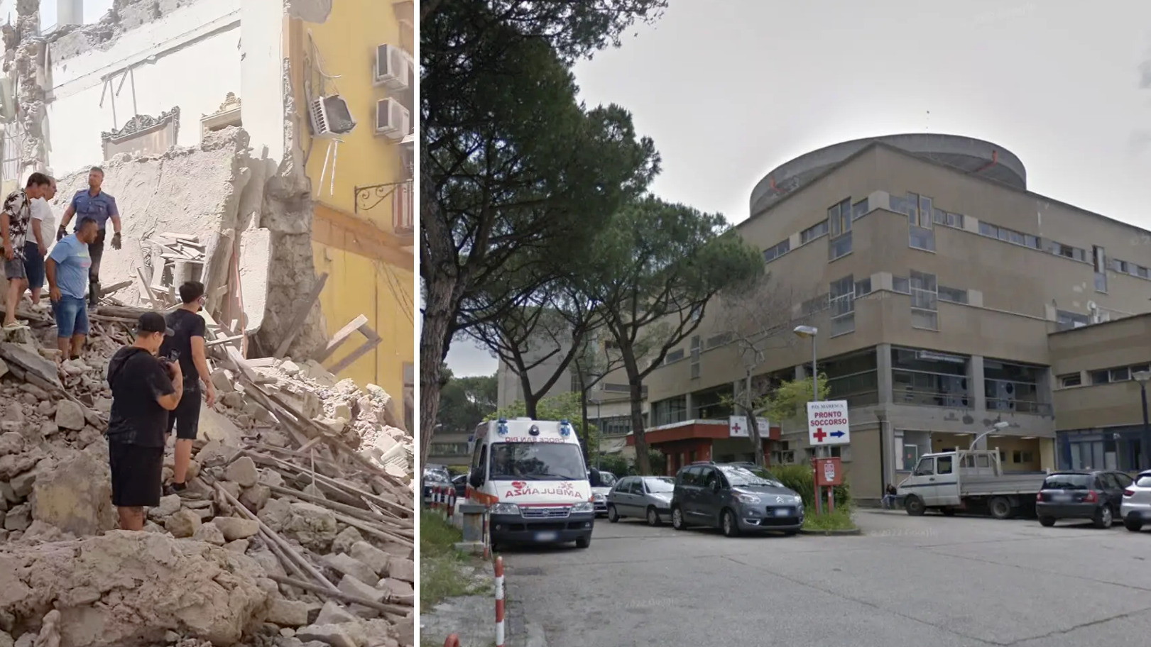 crollo torre del greco ospedale maresca