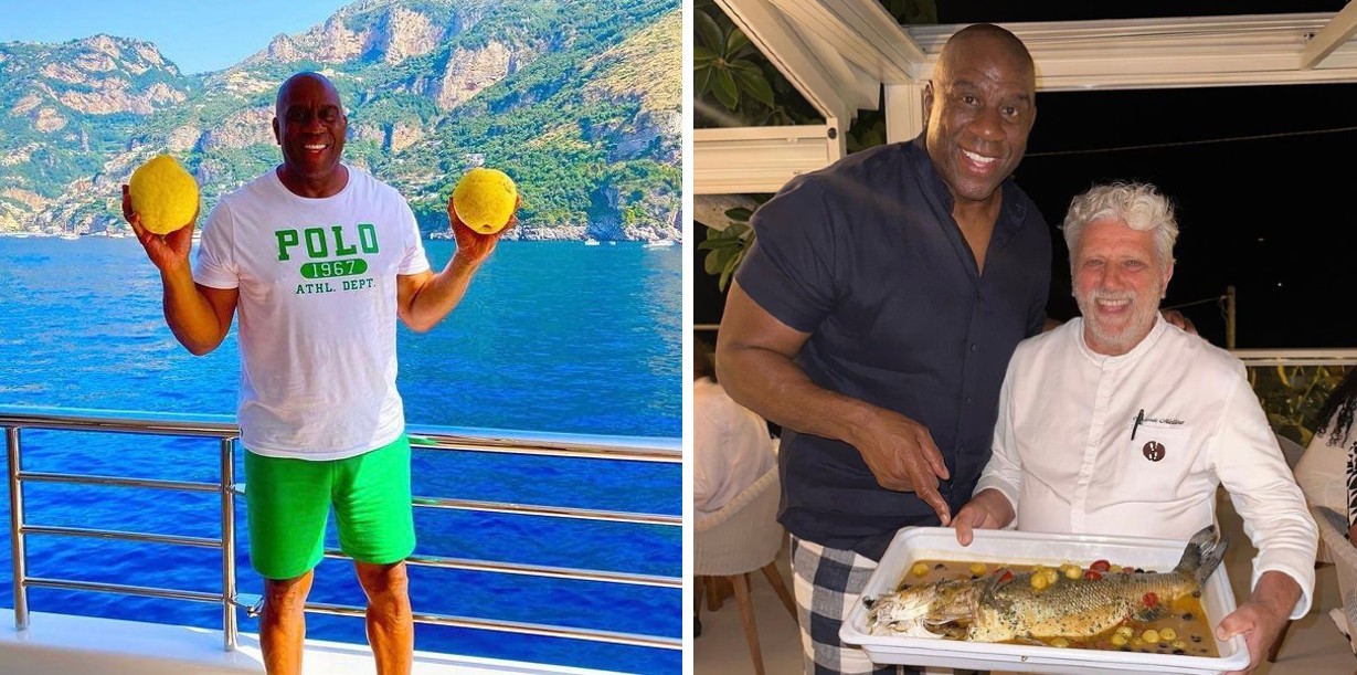 Magic Johnson tra Positano e Nerano