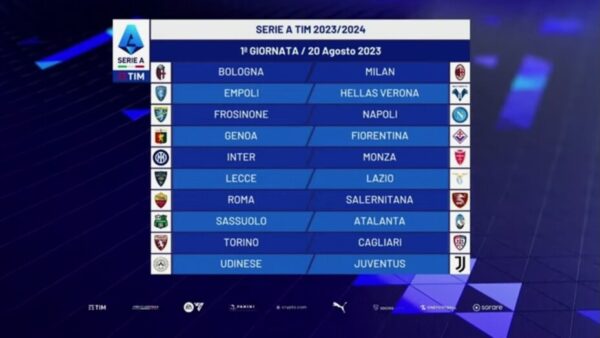 Serie A Tim 2023/2024, il calendario del Napoli. Esordio a Frosinone