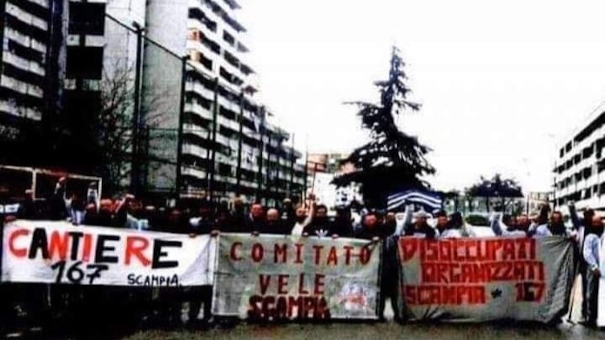 Sospensione reddito di cittadinanza, monta la protesta a Napoli, da Fuorigrotta a Scampia (foto di repertorio dal gruppo Facebook Comitato Vele di Scampia 167)