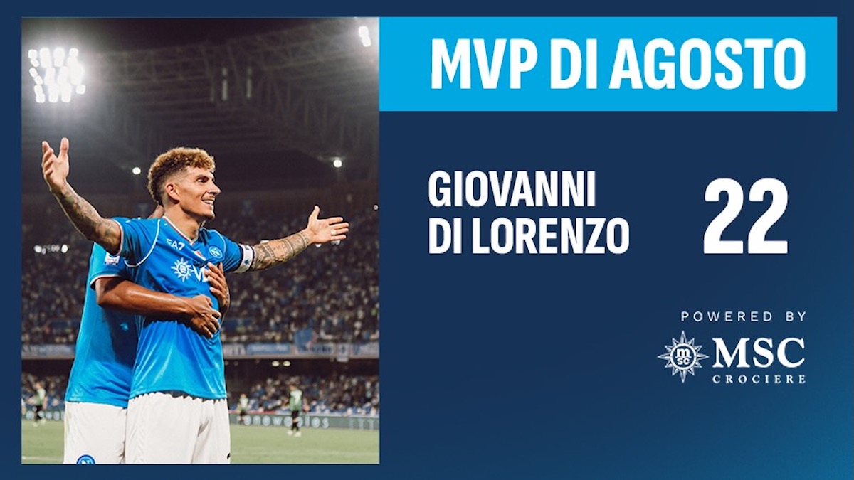 Giovanni Di Lorenzo eletto MVP del mese di agosto dai tifosi della Società Sportiva Calcio Napoli