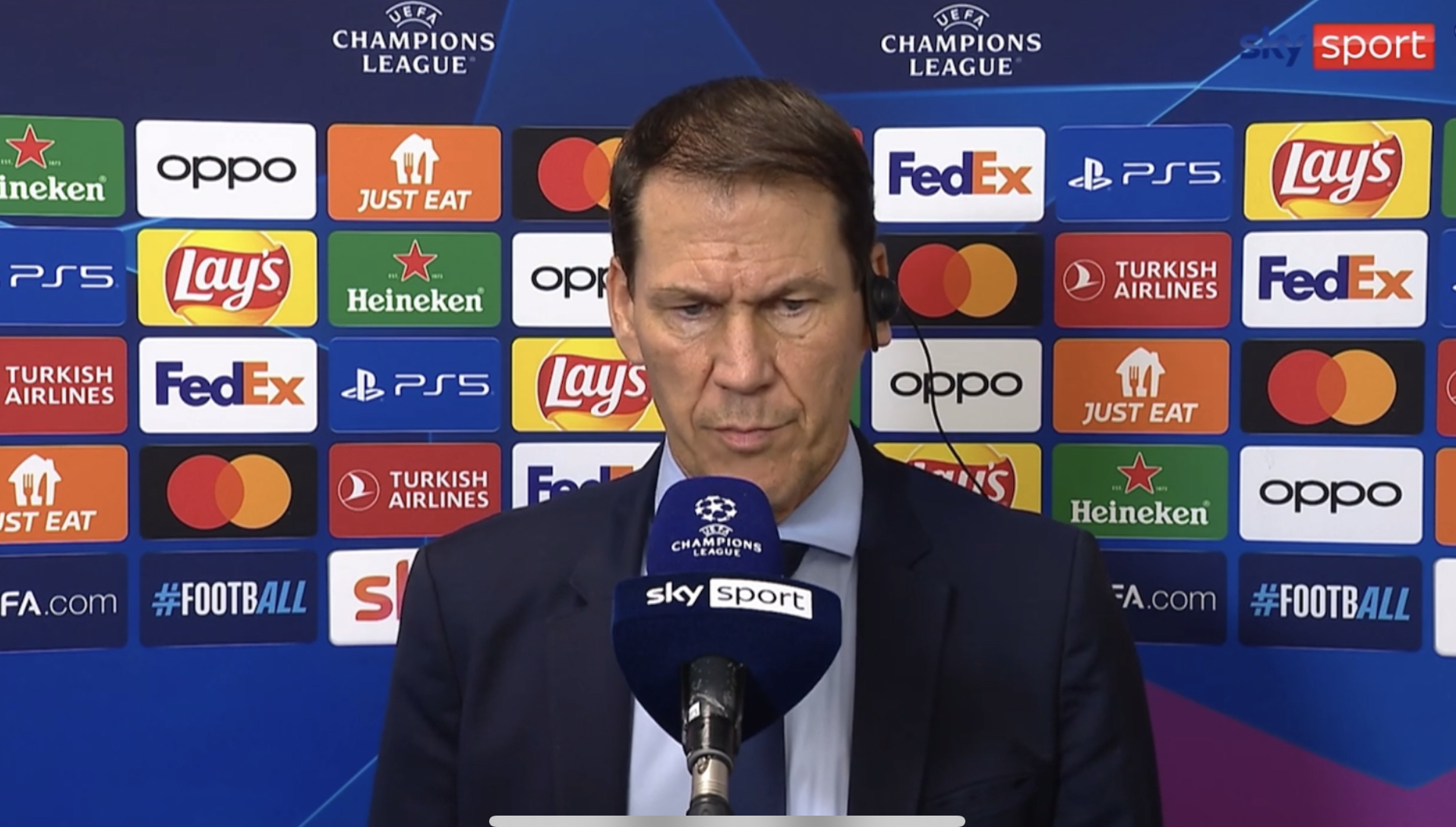Società Sportiva Calcio Napoli-Real Madrid Club de Futbol, l'intervista di Rudi Garcia ai microfoni di Sky Sport