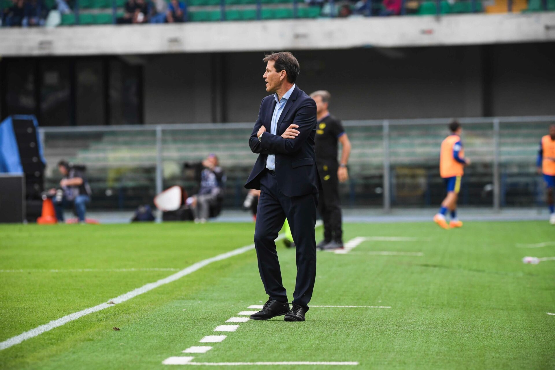 Rudi Garcia in conferenza stampa dopo la vittoria della Società Sportiva Calcio Napoli contro l'Hellas Verona